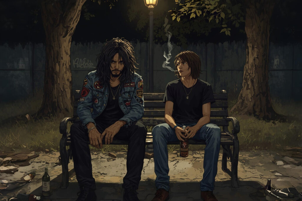 El Admirador. Lucifer y Hetfield. LEONARDO AI